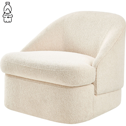 Hurley Swivel Accent Chair in Plush Beige Recycled Fabric